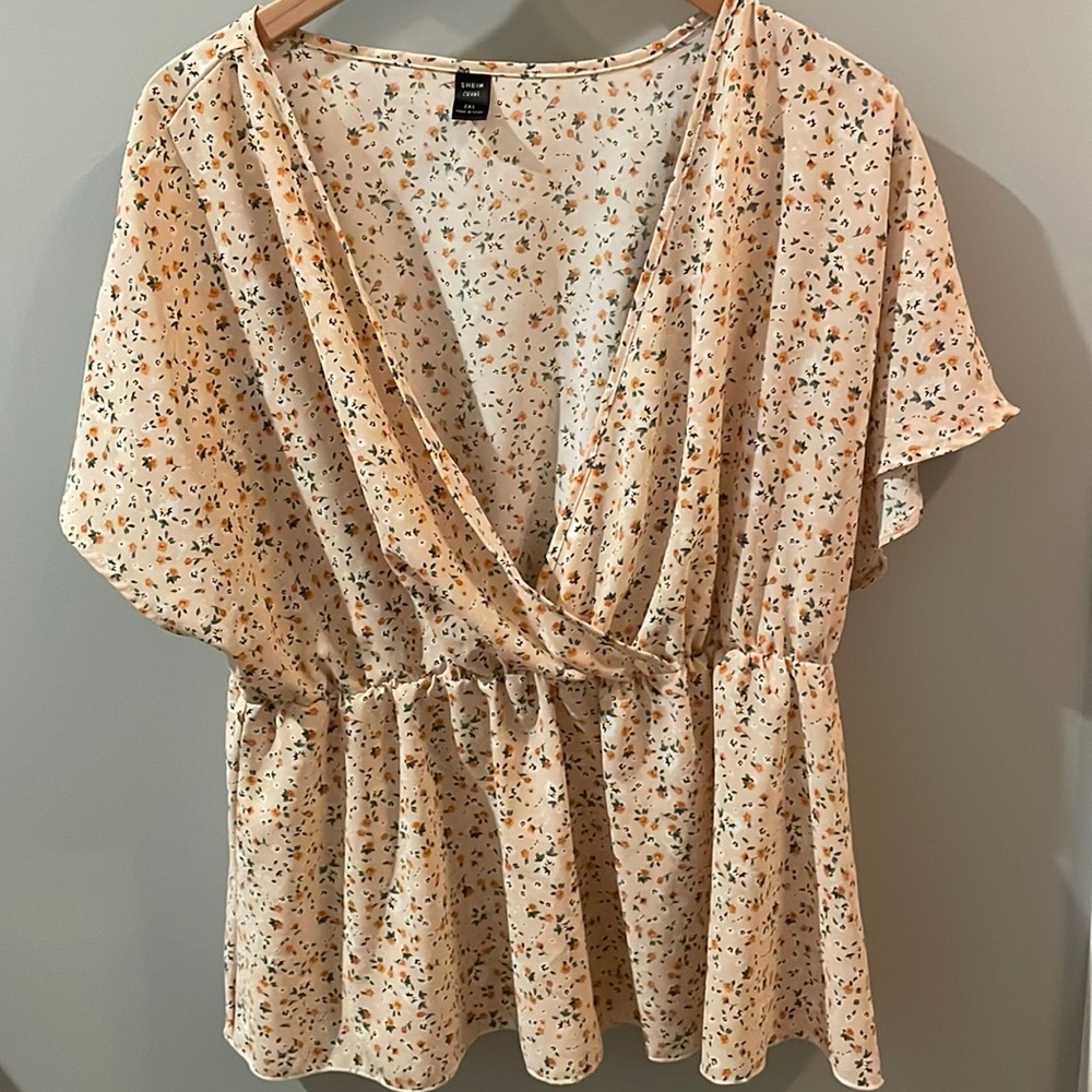 Shein 2XL floral blouse